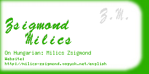 zsigmond milics business card